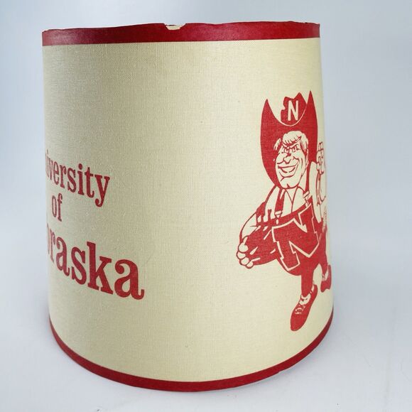 VTG Nebraska Cornhuskers Herbie Husker Lamp Shade Paper Sports Decor Football - Picture 2 of 14